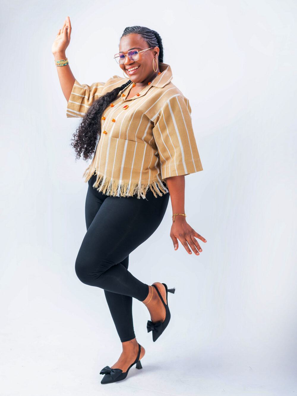 ANIKE ASO-OKE CROP JACKET