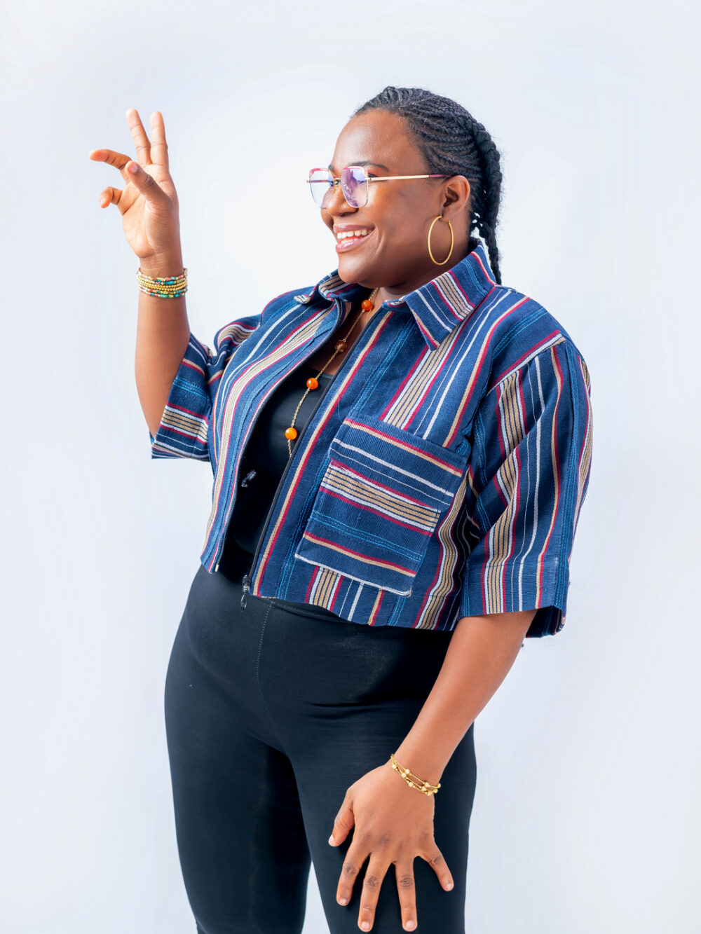 ANIKE ASO-OKE CROP JACKET