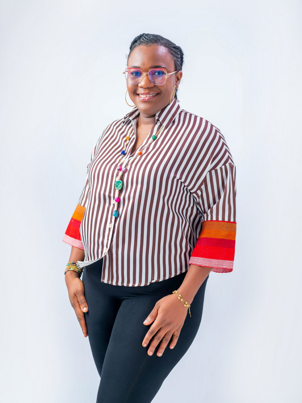 OBA STRIPE LINEN TOP