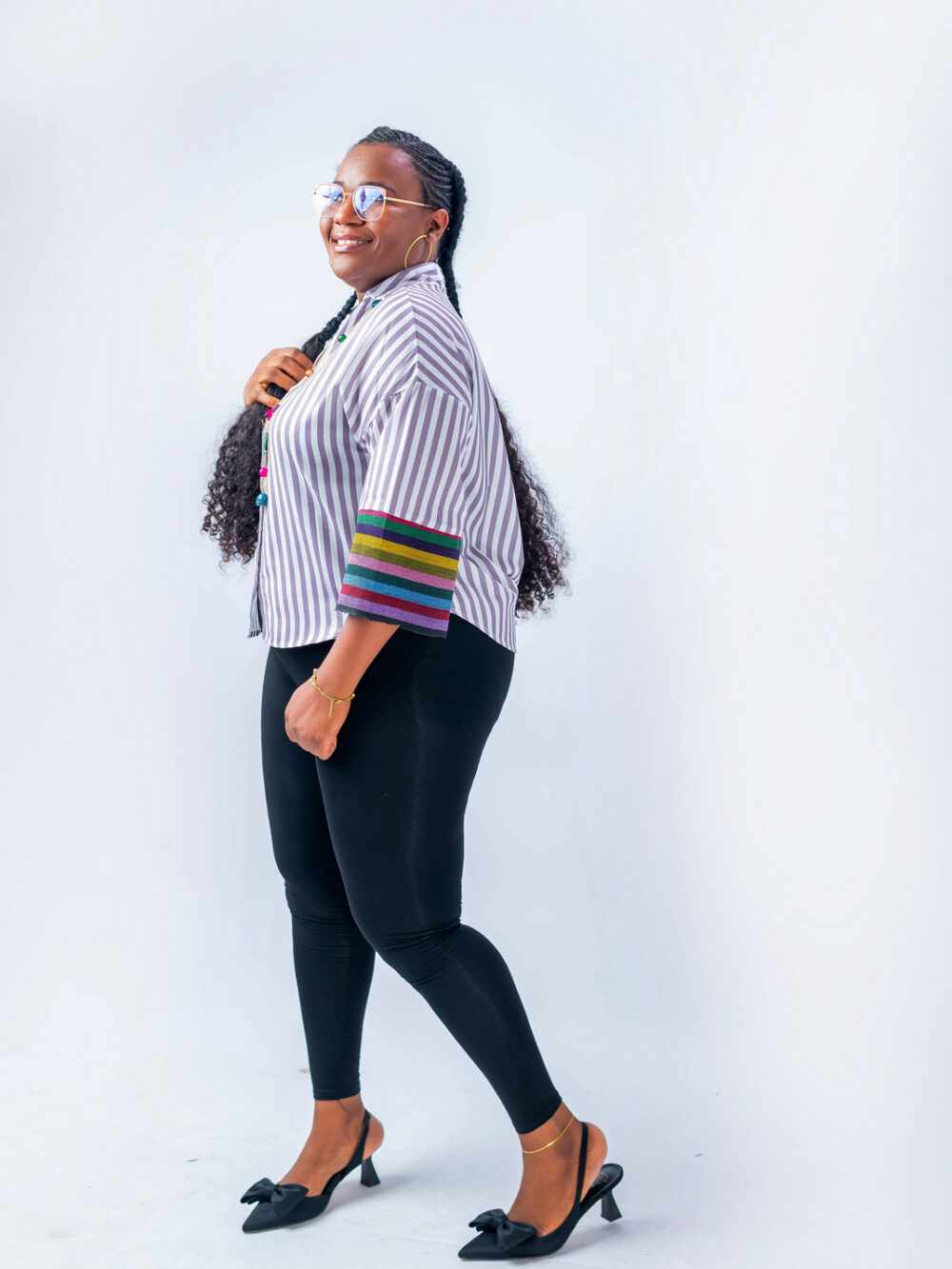 OBA STRIPE LINEN TOP