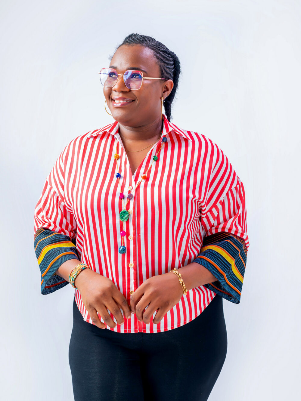 OBA STRIPE LINEN TOP