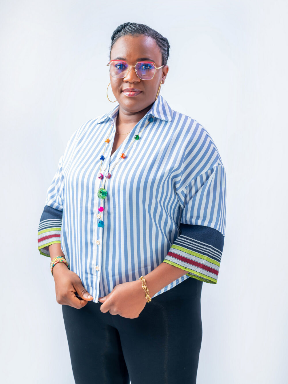 OBA STRIPE LINEN TOP