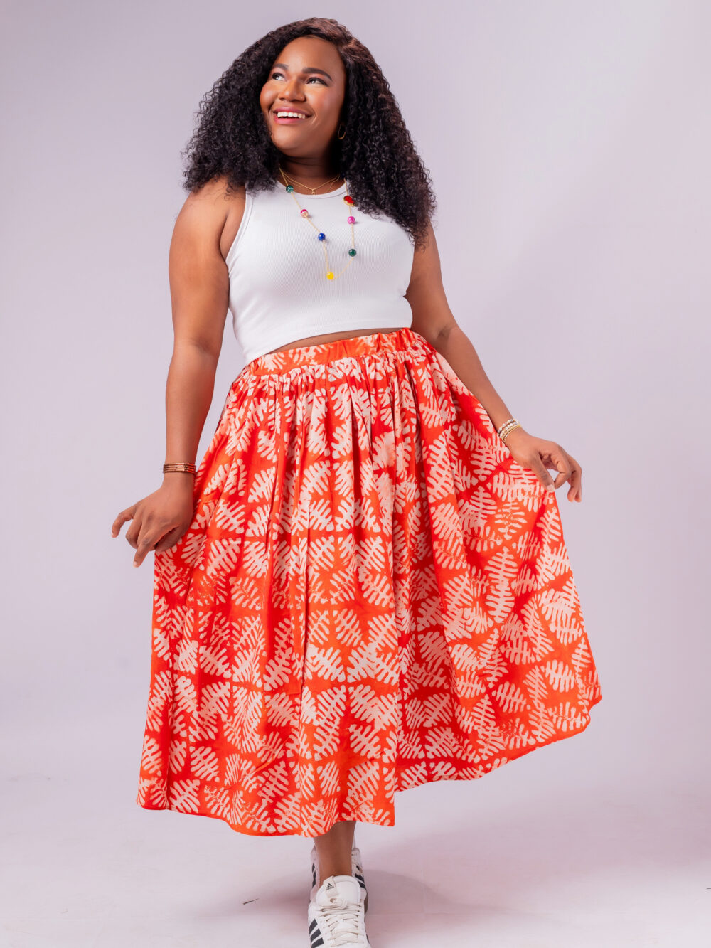 ADIRE GATHERS SKIRT