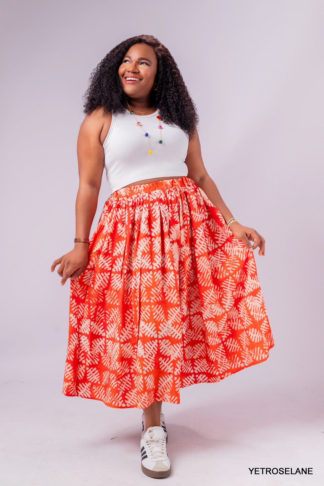 ADIRE GATHERS SKIRT