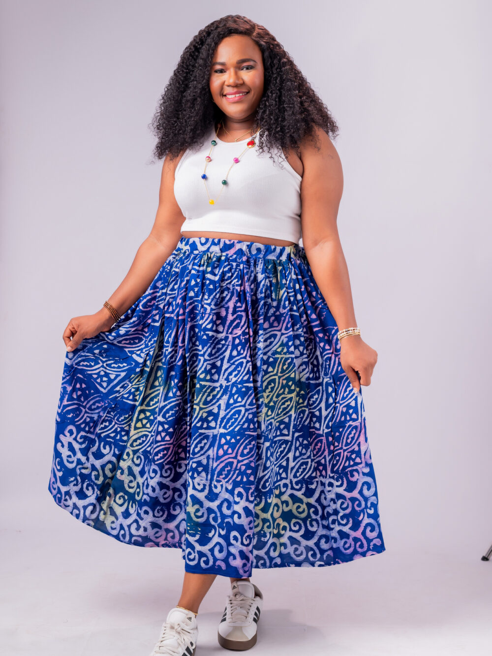 ADIRE GATHERS SKIRT