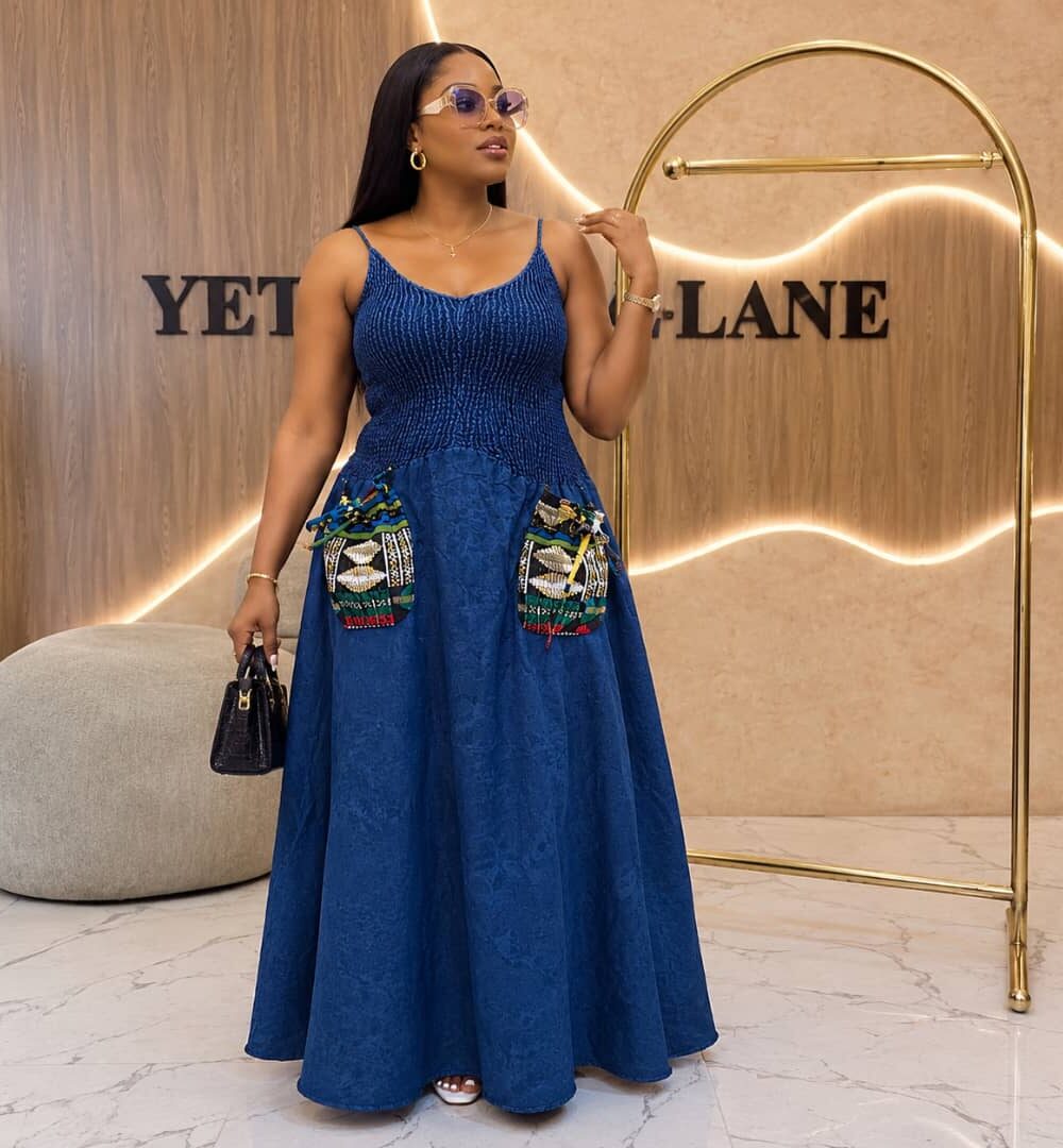 DENIM SMOKY DRESS